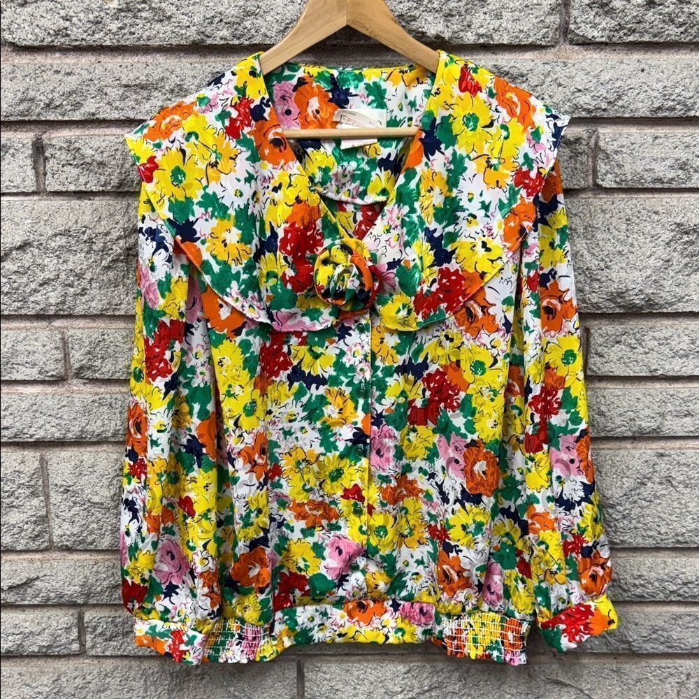 Vintage Floral Multicolor Women's Blouse